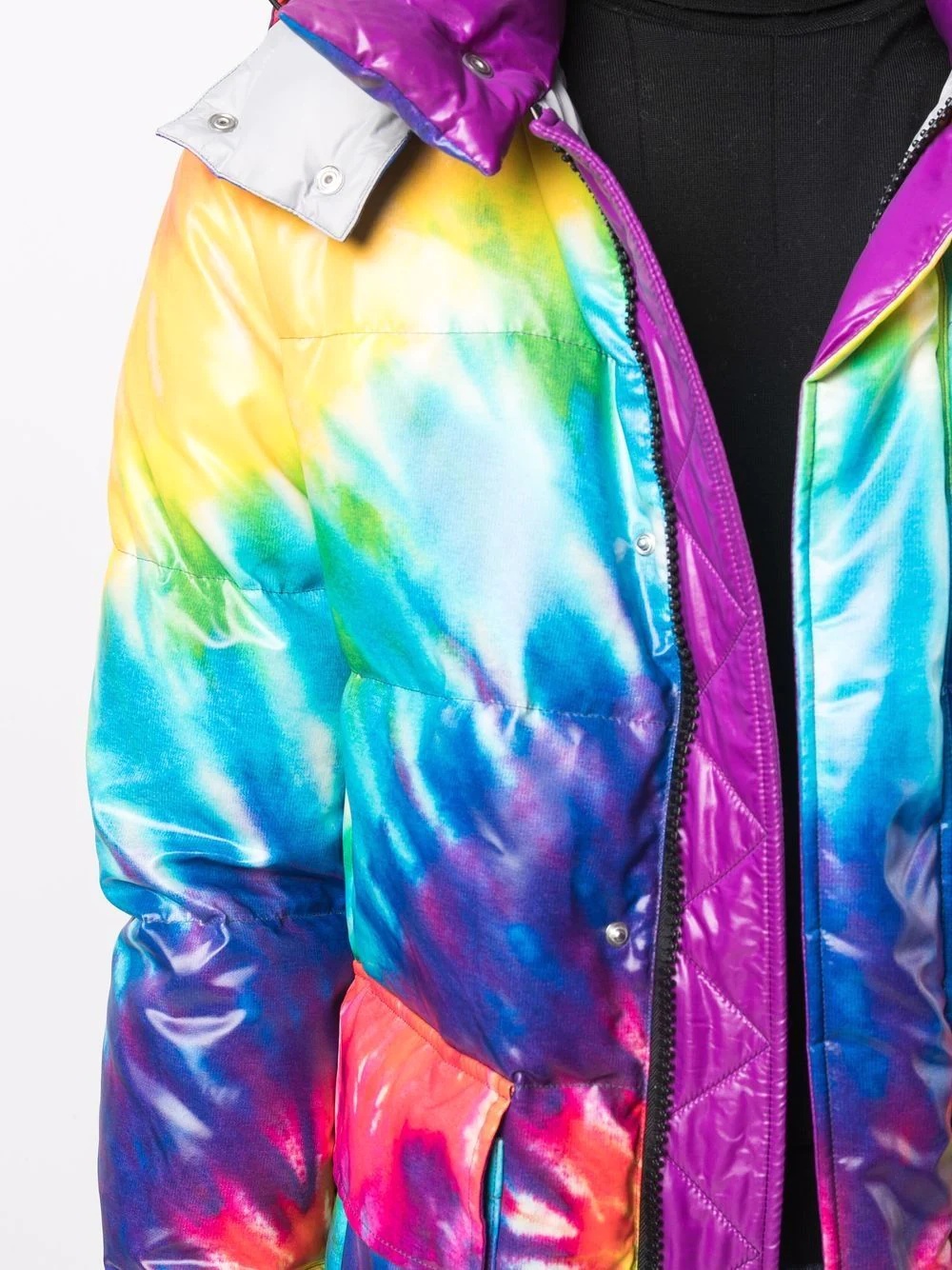 tie dye-print puffer coat - 5