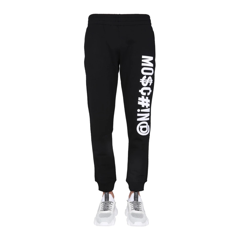 Moschino - Logo detail cotton track-pants black - The Corner
