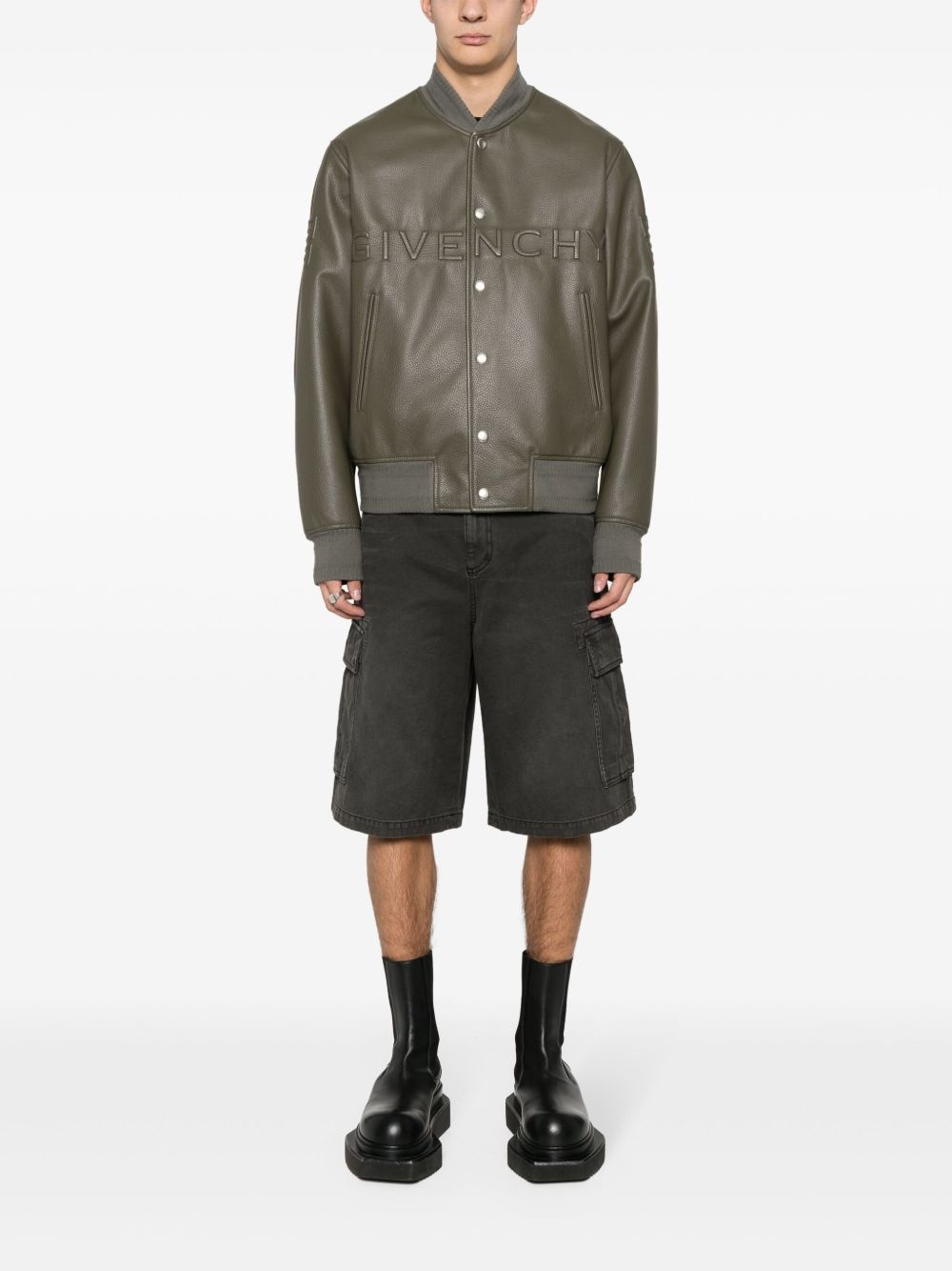 logo-embroidered cargo shorts - 2