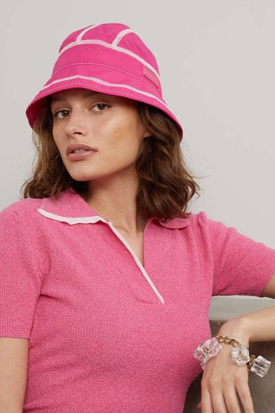 JACQUEMUS Le Bob Frescu topstitched shell bucket hat outlook