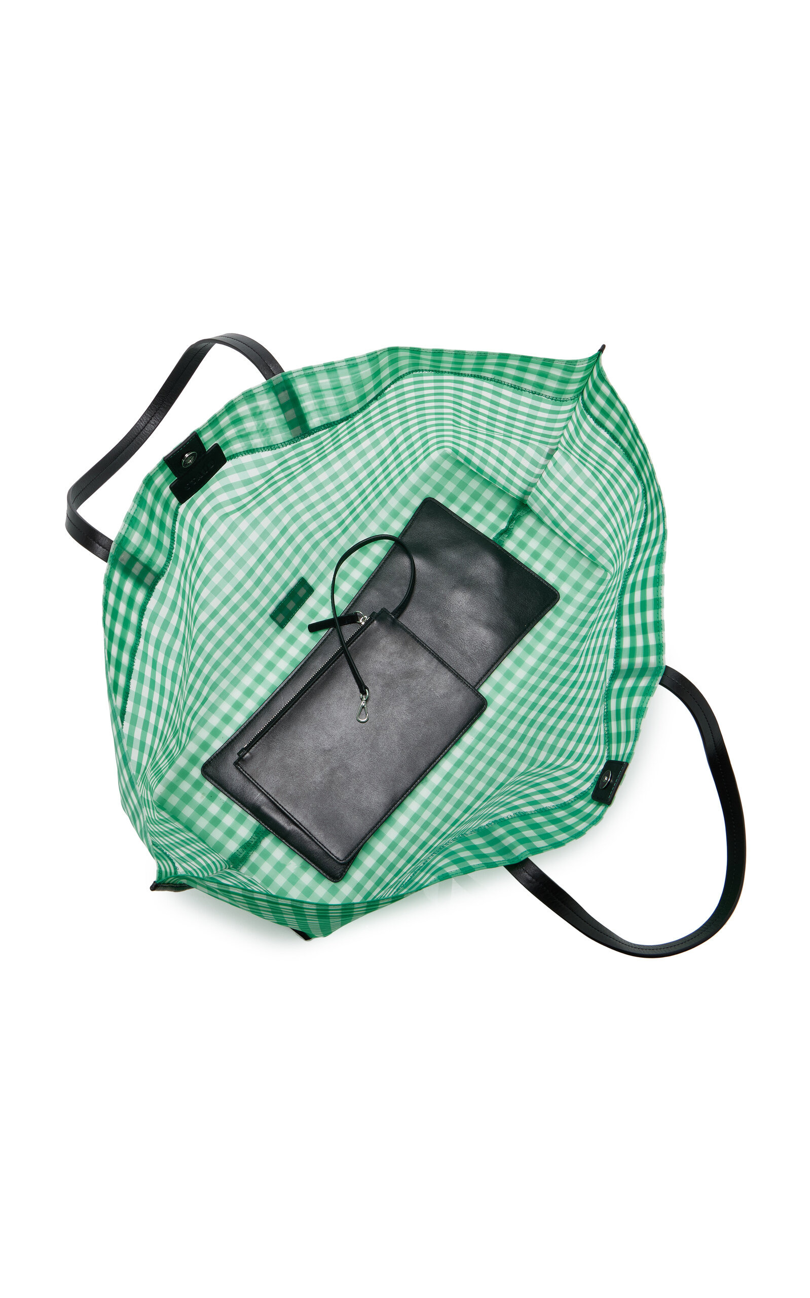 Christos Large Gingham-Mesh Tote Bag green - 5