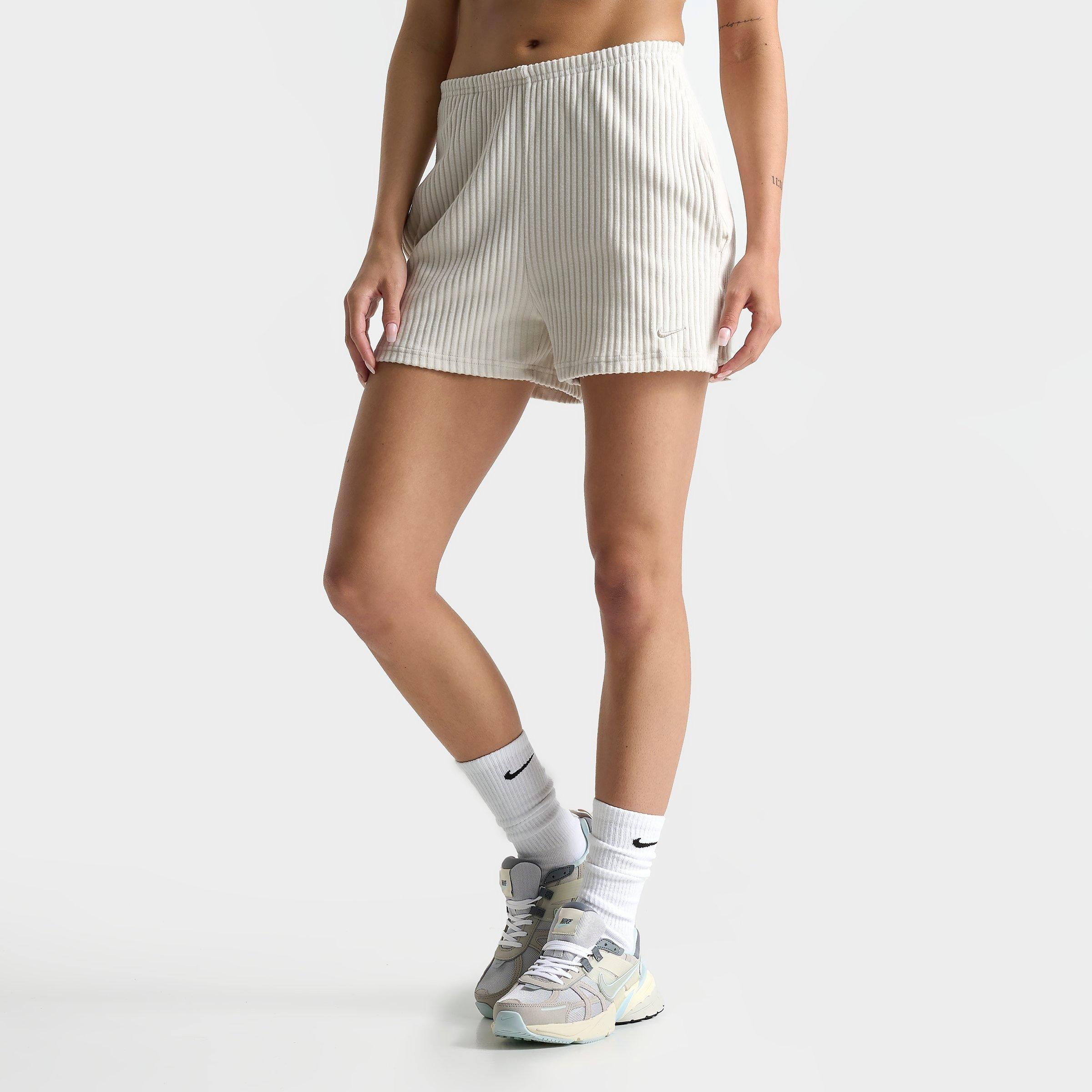 WOMEN'S NIKE SPORTSWEAR CHILL KNIT HIGH-WAISTED 3" RIBBED SHORTS - 1