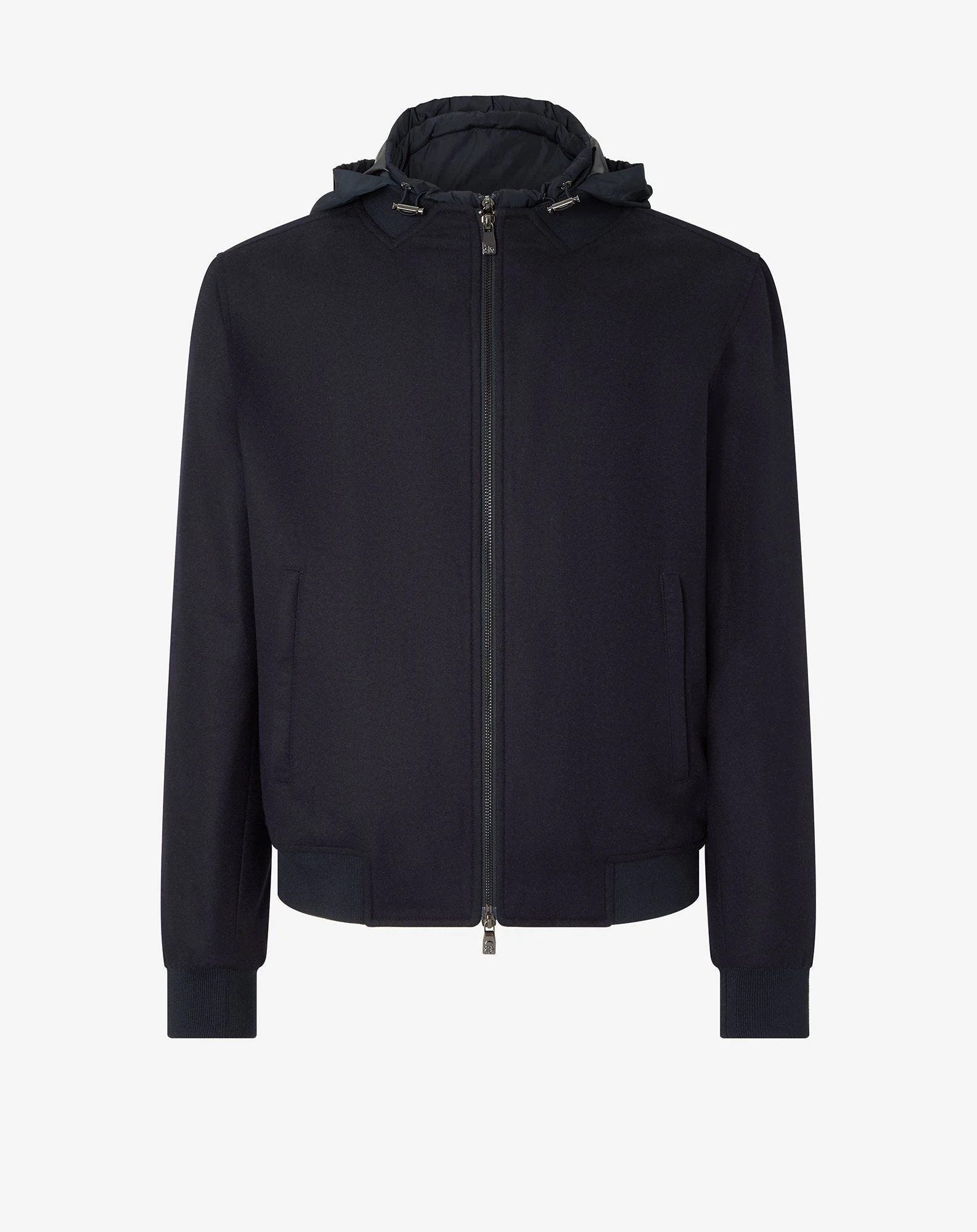 Blue technical cashmere bomber jacket with detachable vest - 1