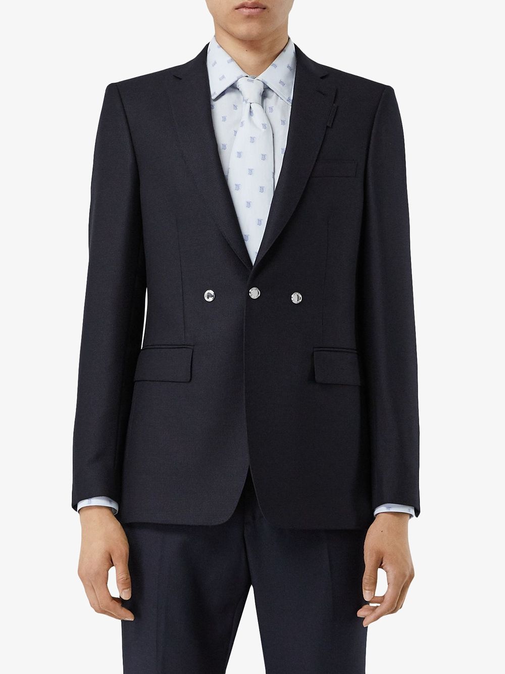English Fit Triple Stud Wool Mohair Tailored Jacket - 3