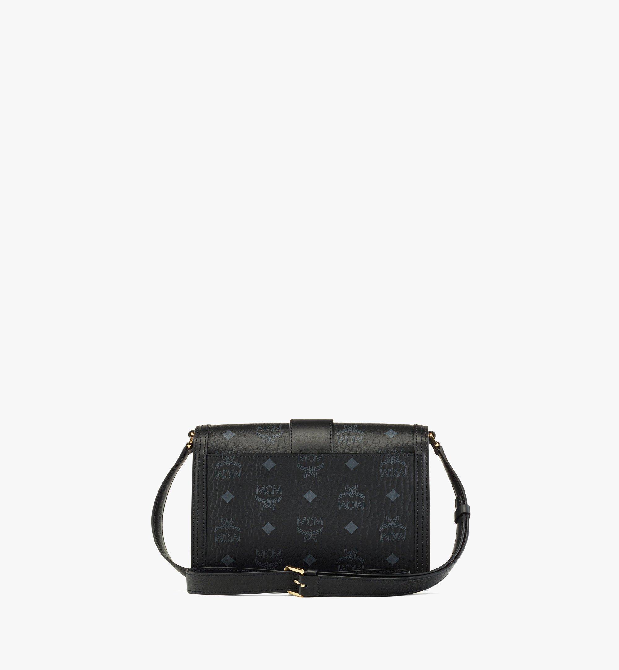 Small Tracy Shoulder Bag in Linen Leather Mix Black