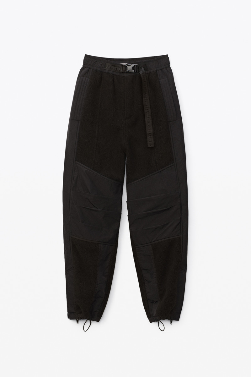 JOGGER PANT IN TEDDY FLEECE AND NYLON 1