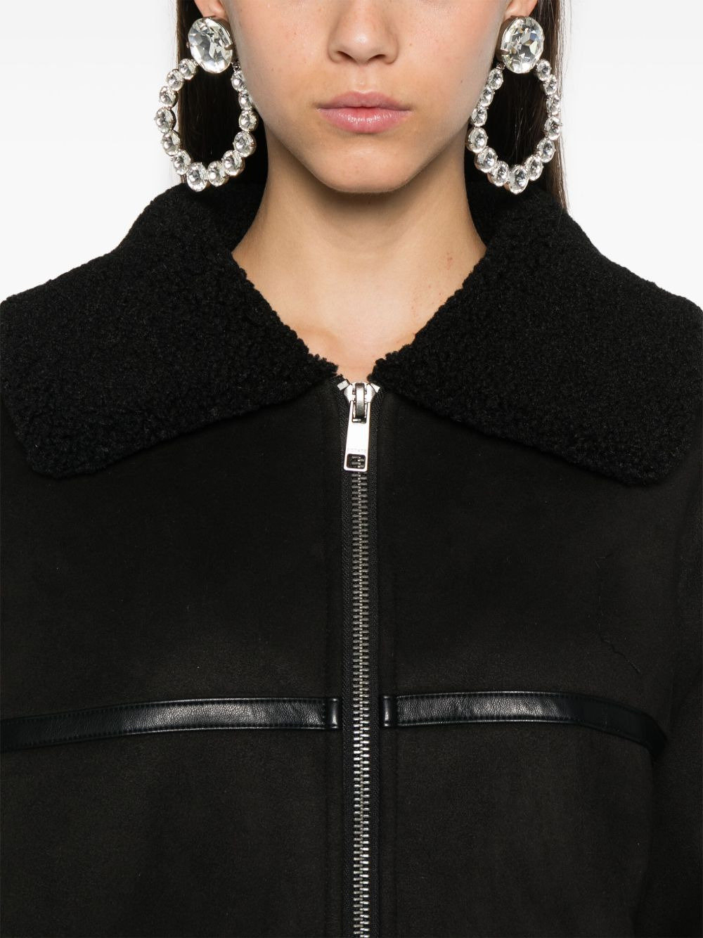 faux-leather bomber jacket - 5