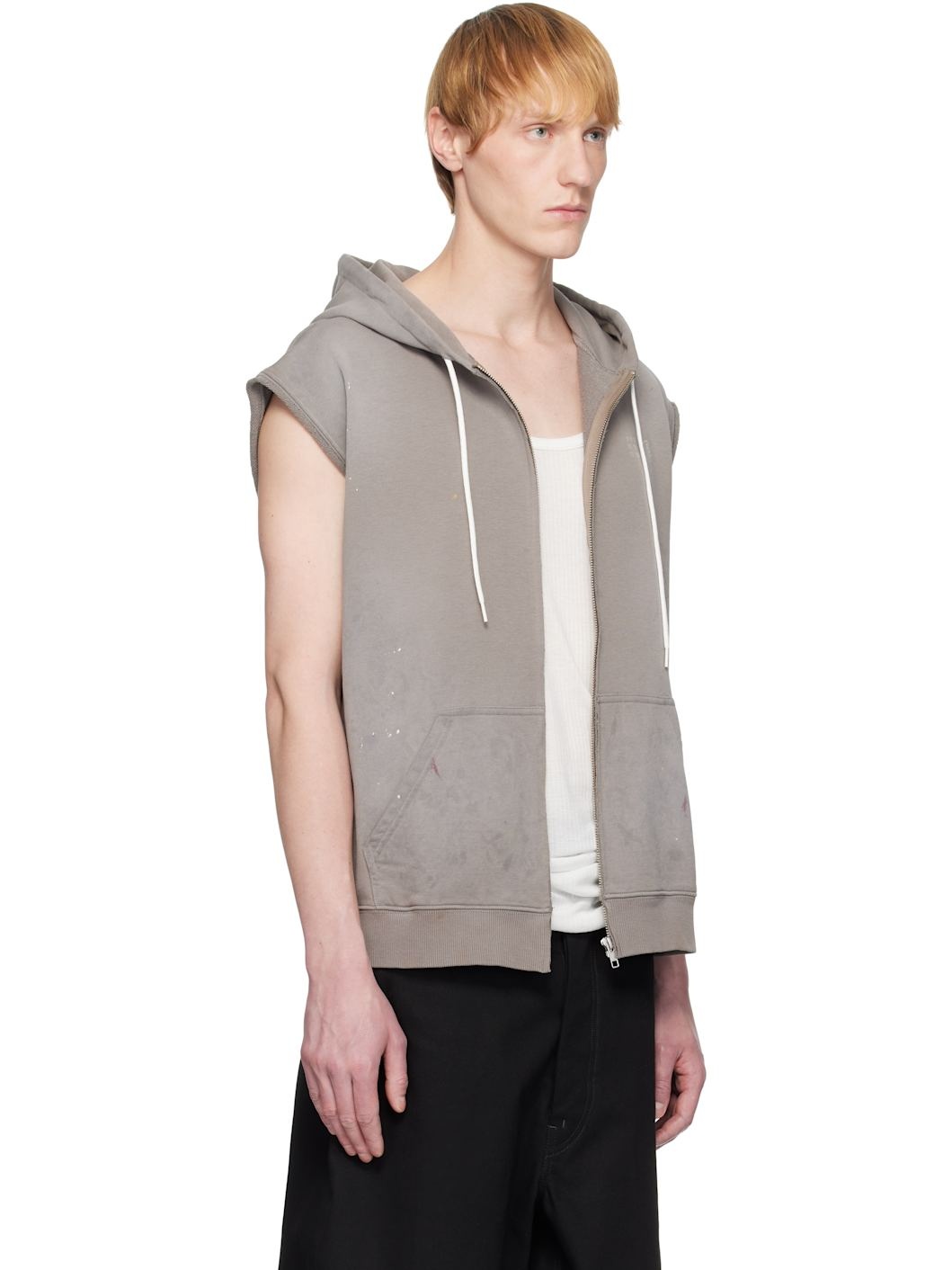 Taupe Paint Splatter Hoodie - 2