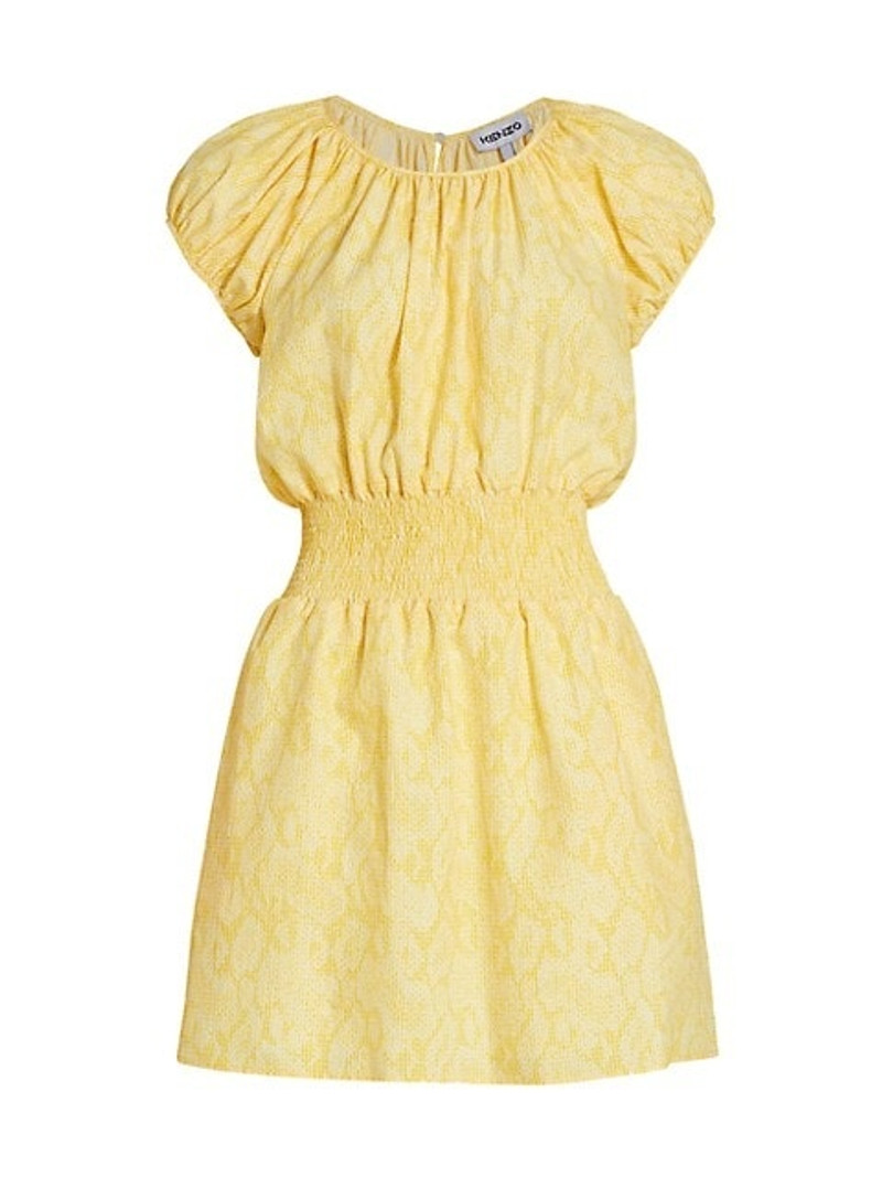 Dyed Smocked Waist Minidress - 1