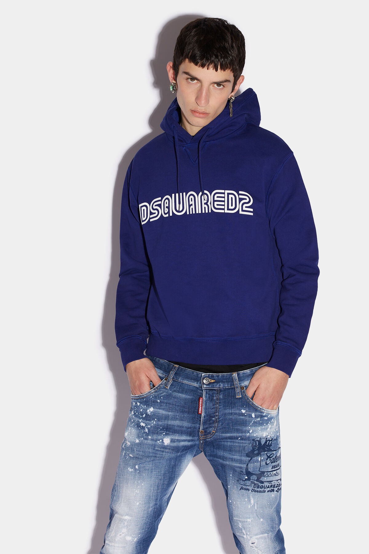 DSQUARED2 D2 OUTLINE COOL HOODIE | REVERSIBLE
