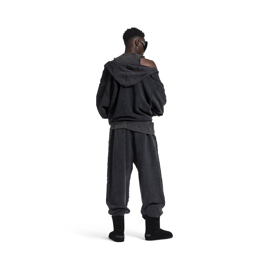 Men's 3b Sports Icon Inside-out Oversized Sweatpants in Black Faded - 4