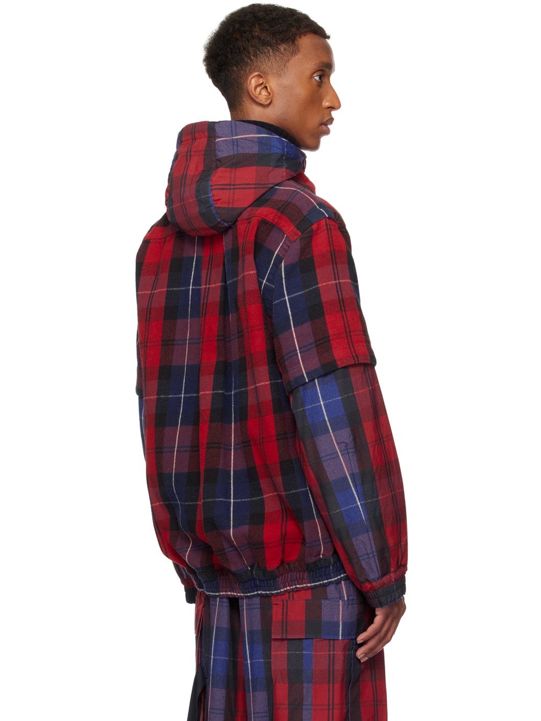 SSENSE Exclusive Red Plaid Hoodie - 3