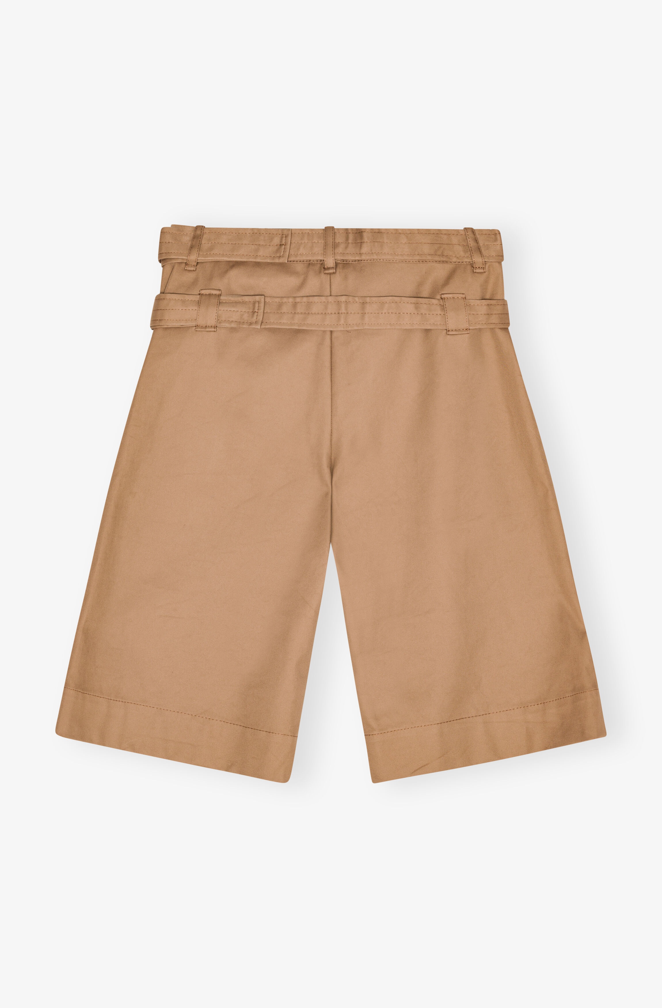 CAMEL BONDED COTTON BELT SHORTS - 6