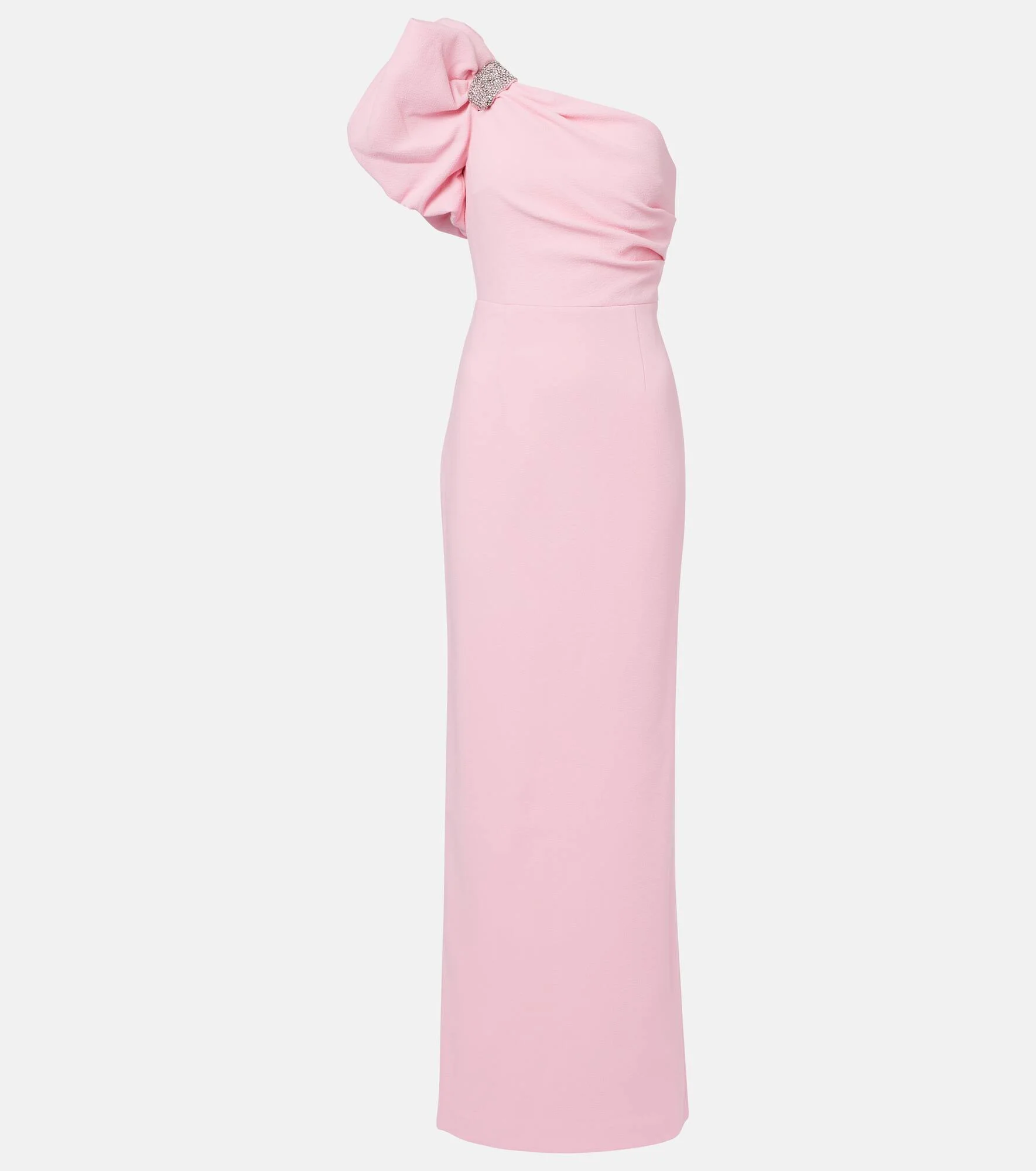 Isabella asymmetric crêpe gown - 1