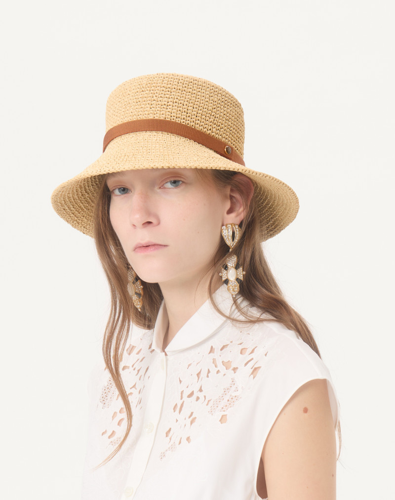 Valentino VLOGO SIGNATURE FOLDABLE STRAW BUCKET HAT outlook