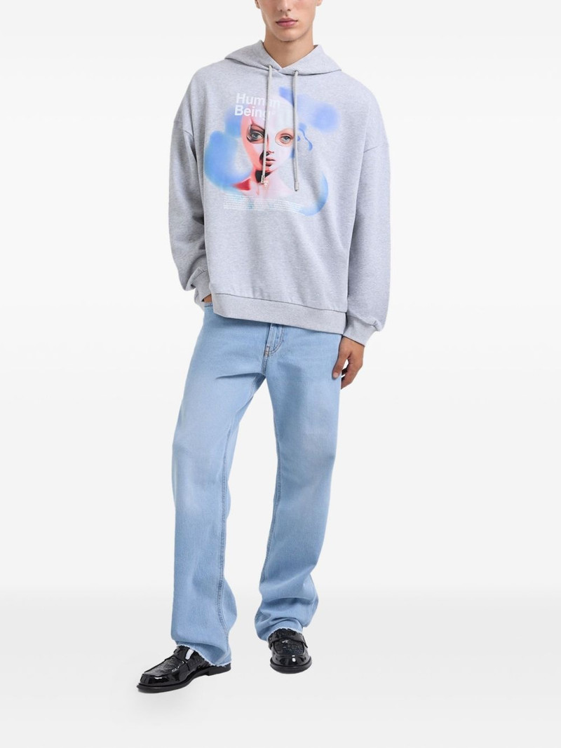 GCDS graphic-print cotton hoodie outlook