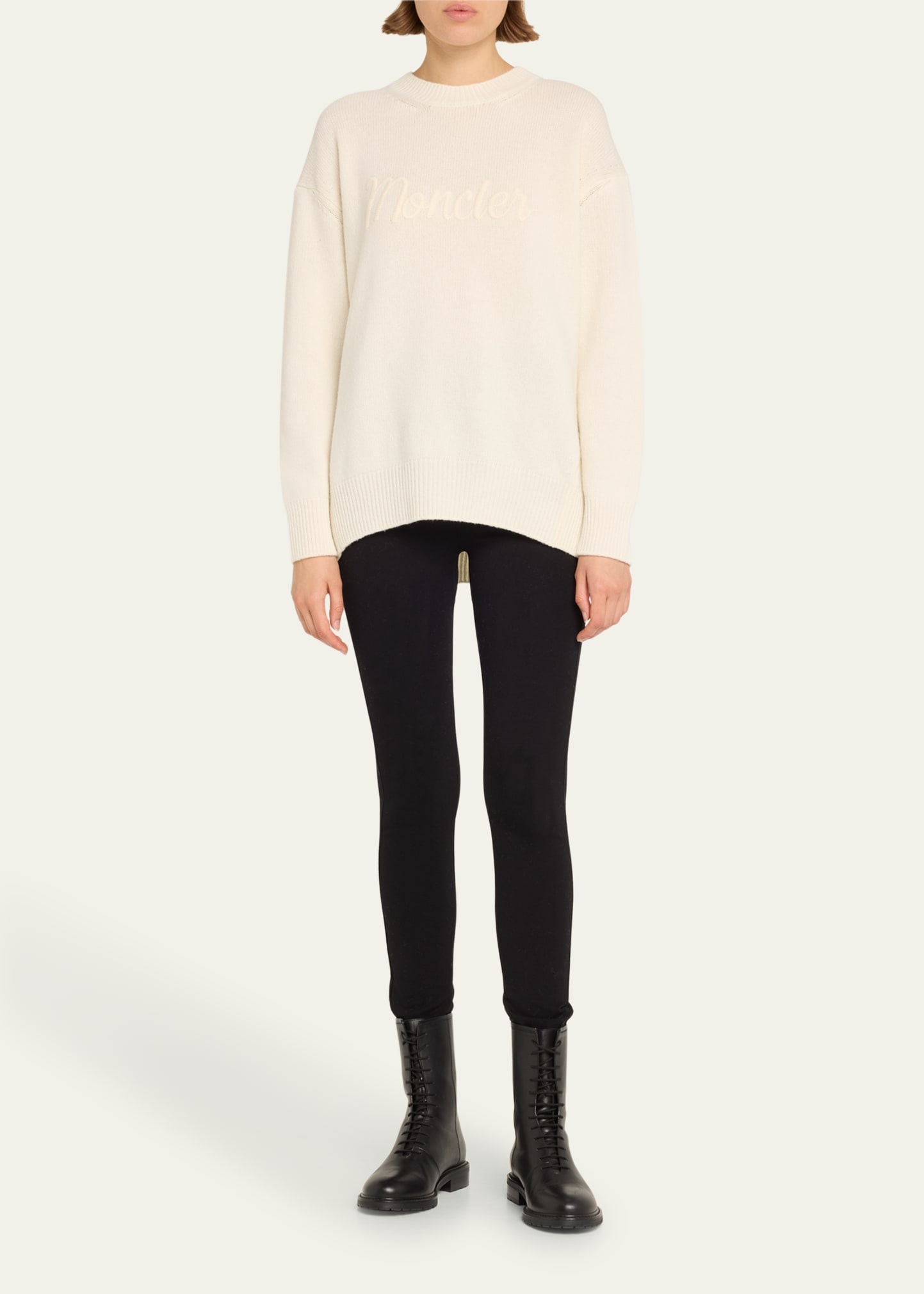 Wool Cashmere Embroidered Logo Sweater - 2