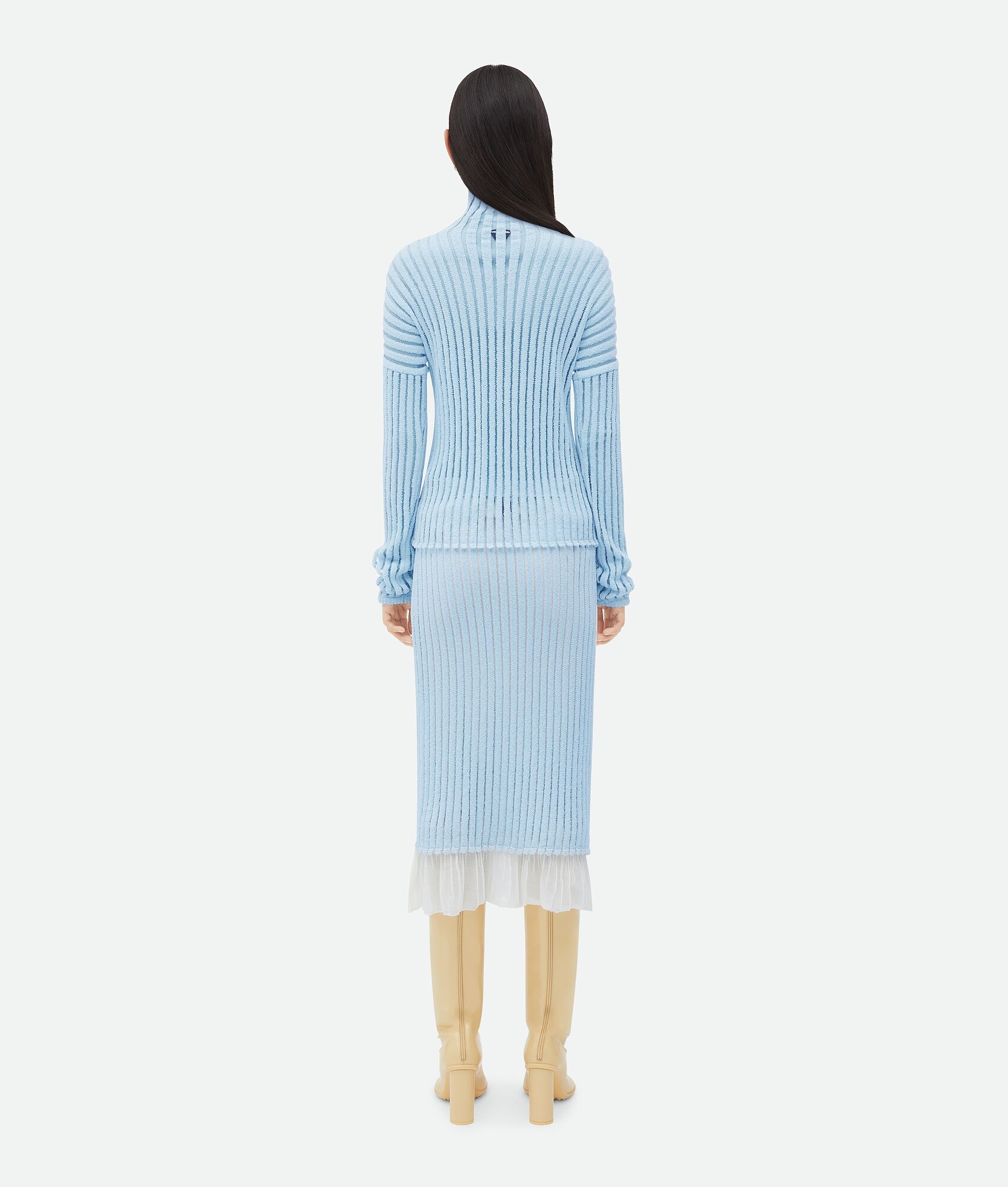 Cotton And Nylon Striped Sweater - 3