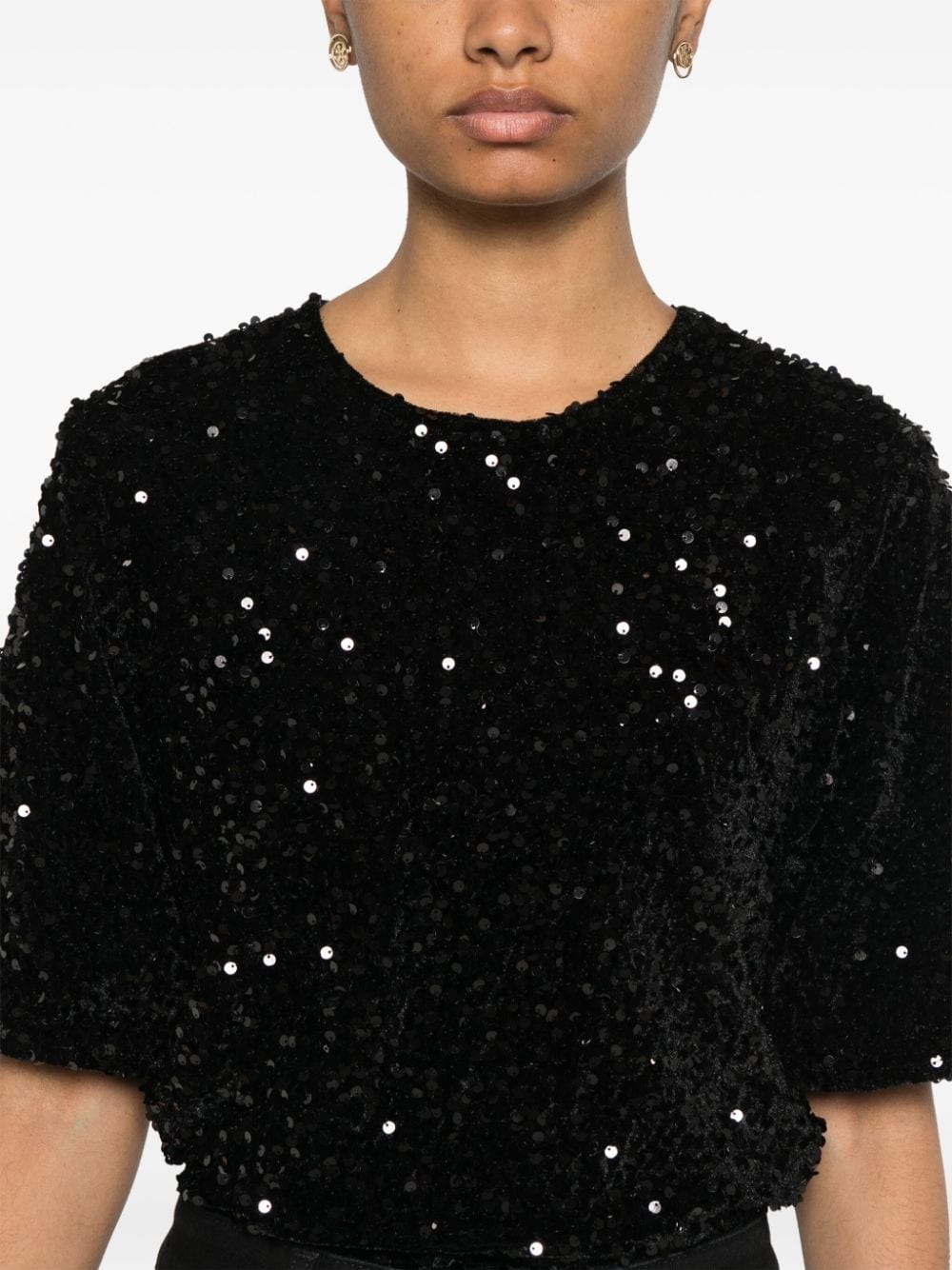 short-sleeves sequinned top - 5