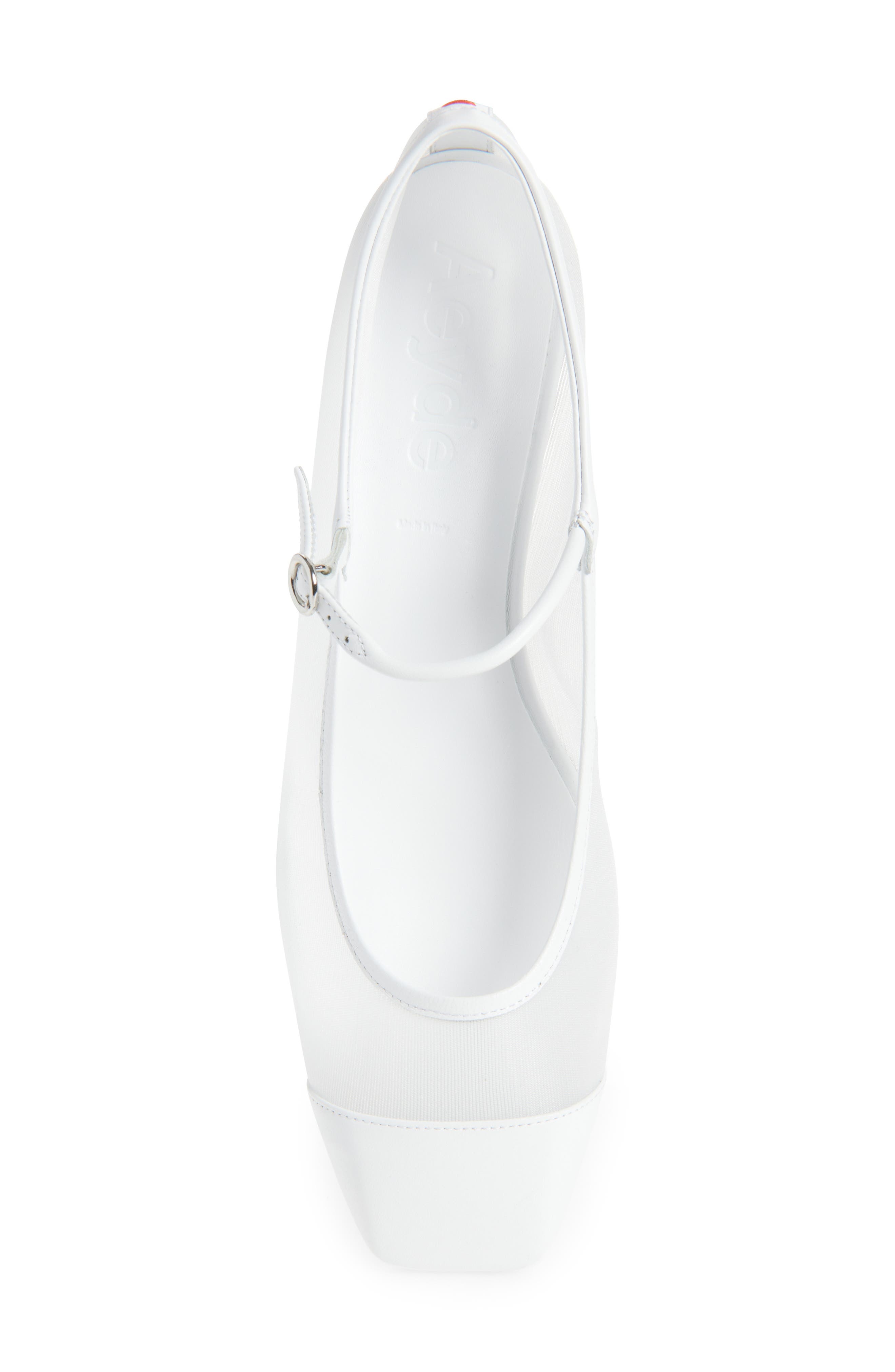 aeyde Uma Mary Jane Cap Toe Flat in Optic White at Nordstrom - 5
