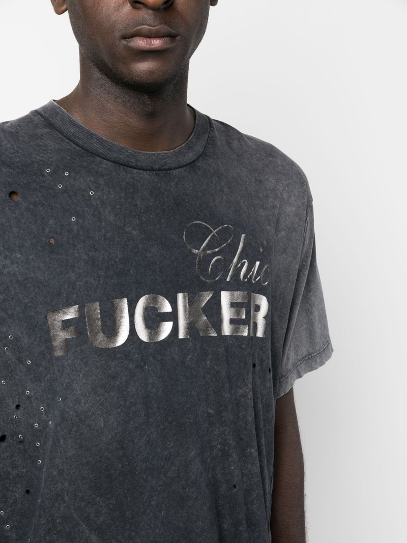 graphic-print distressed T-shirt 5