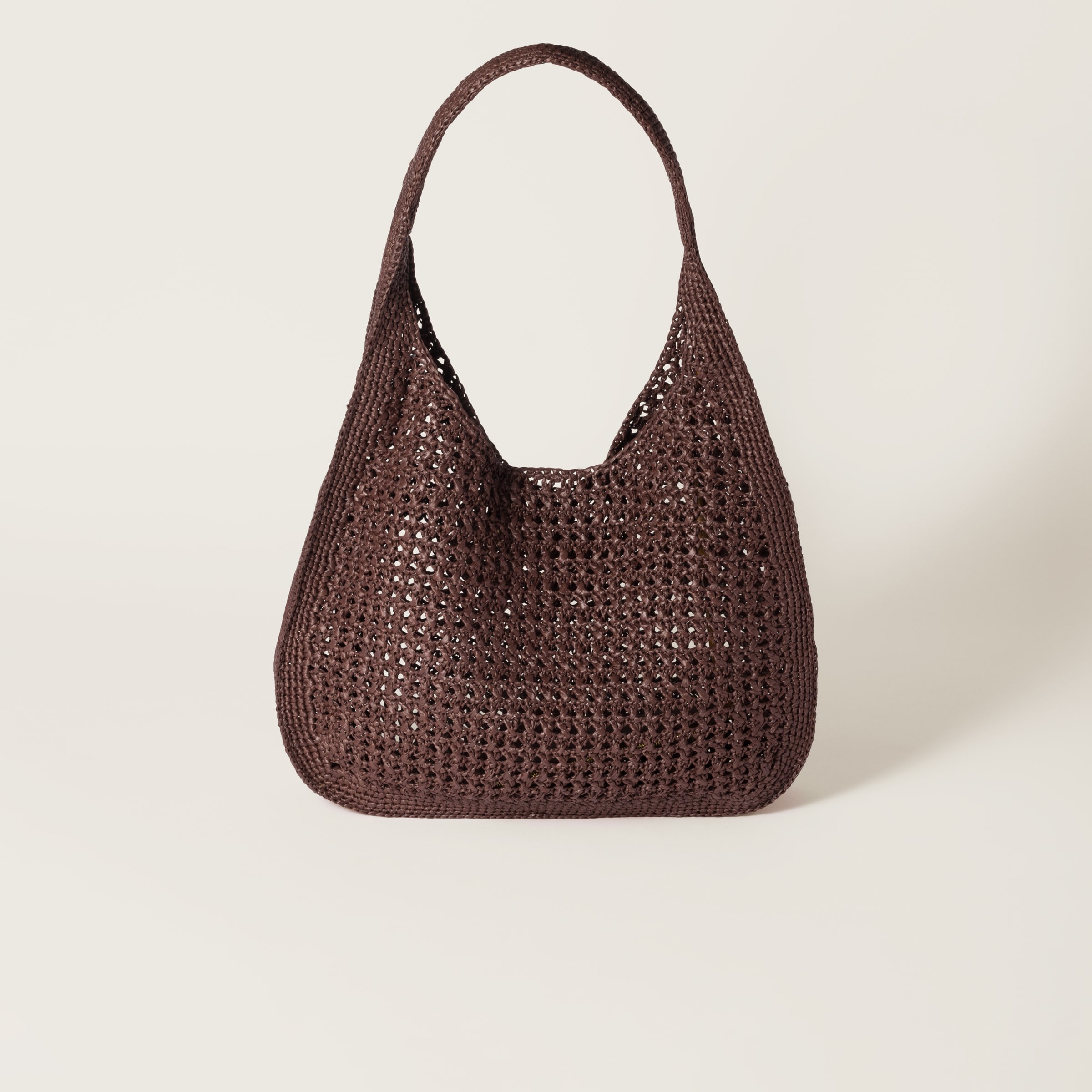 Raffia-effect woven hobo bag - 4