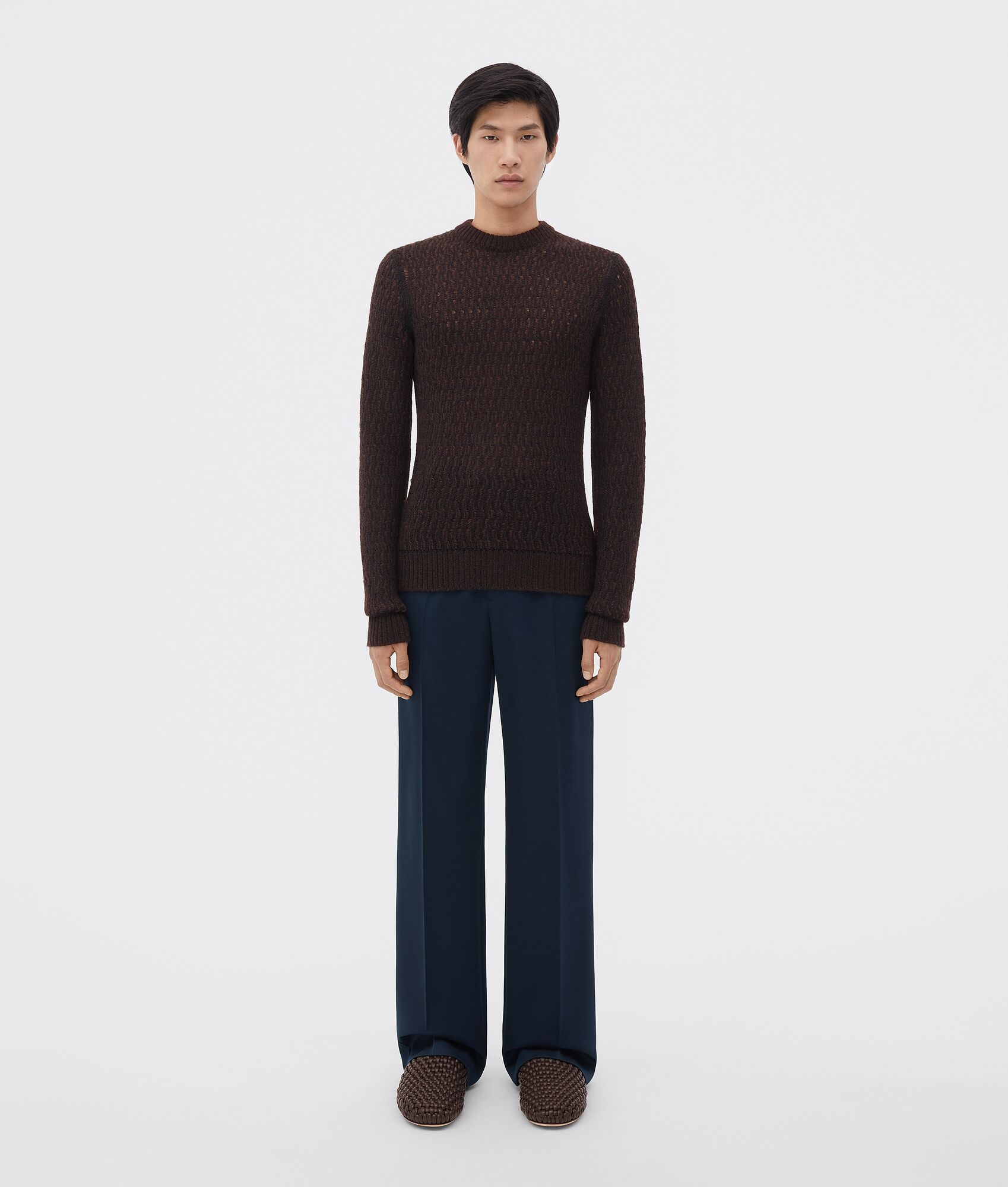 wool and mohair lace effect knit jumper - 1