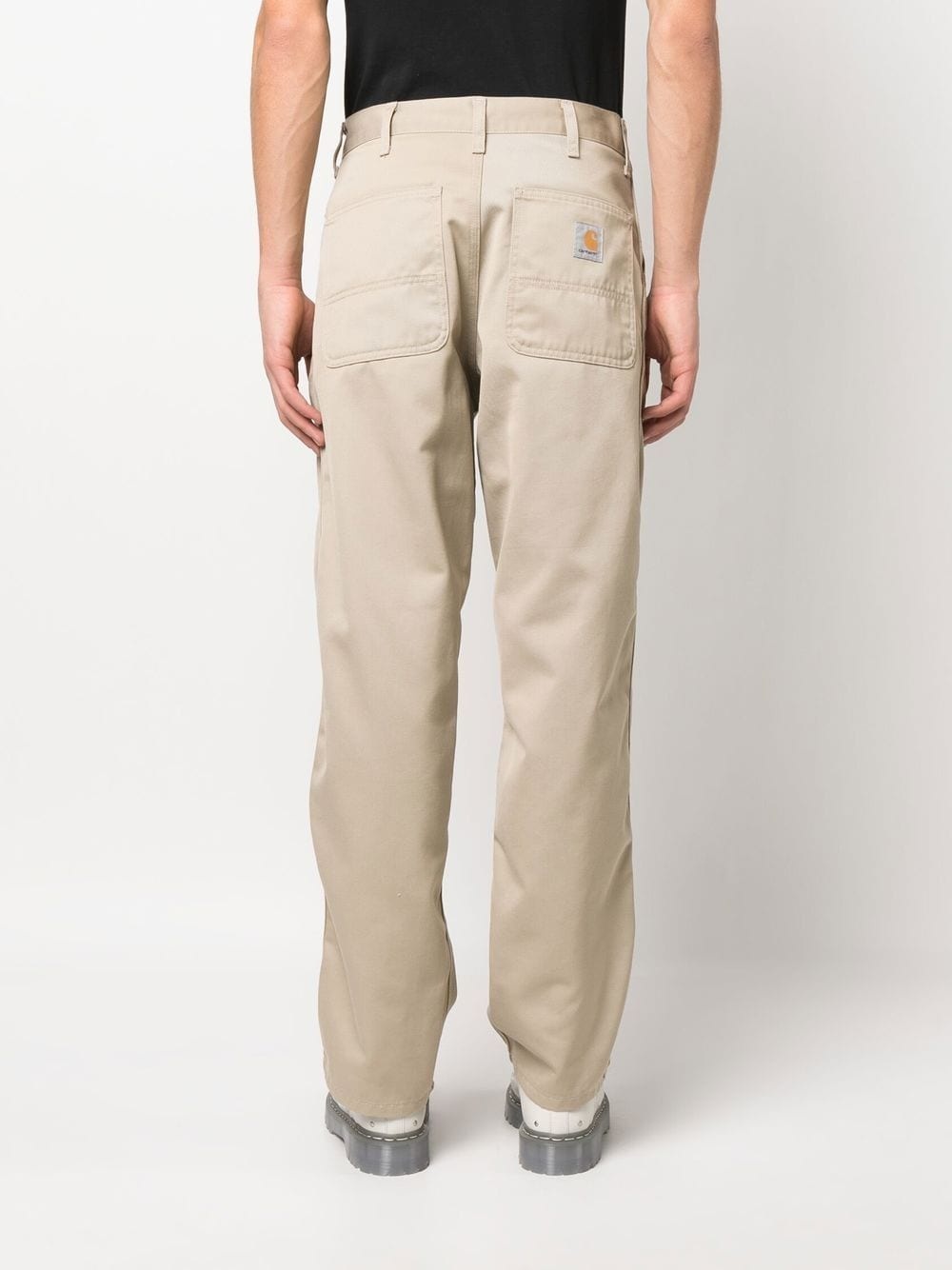 logo-patch straight-leg trousers - 4