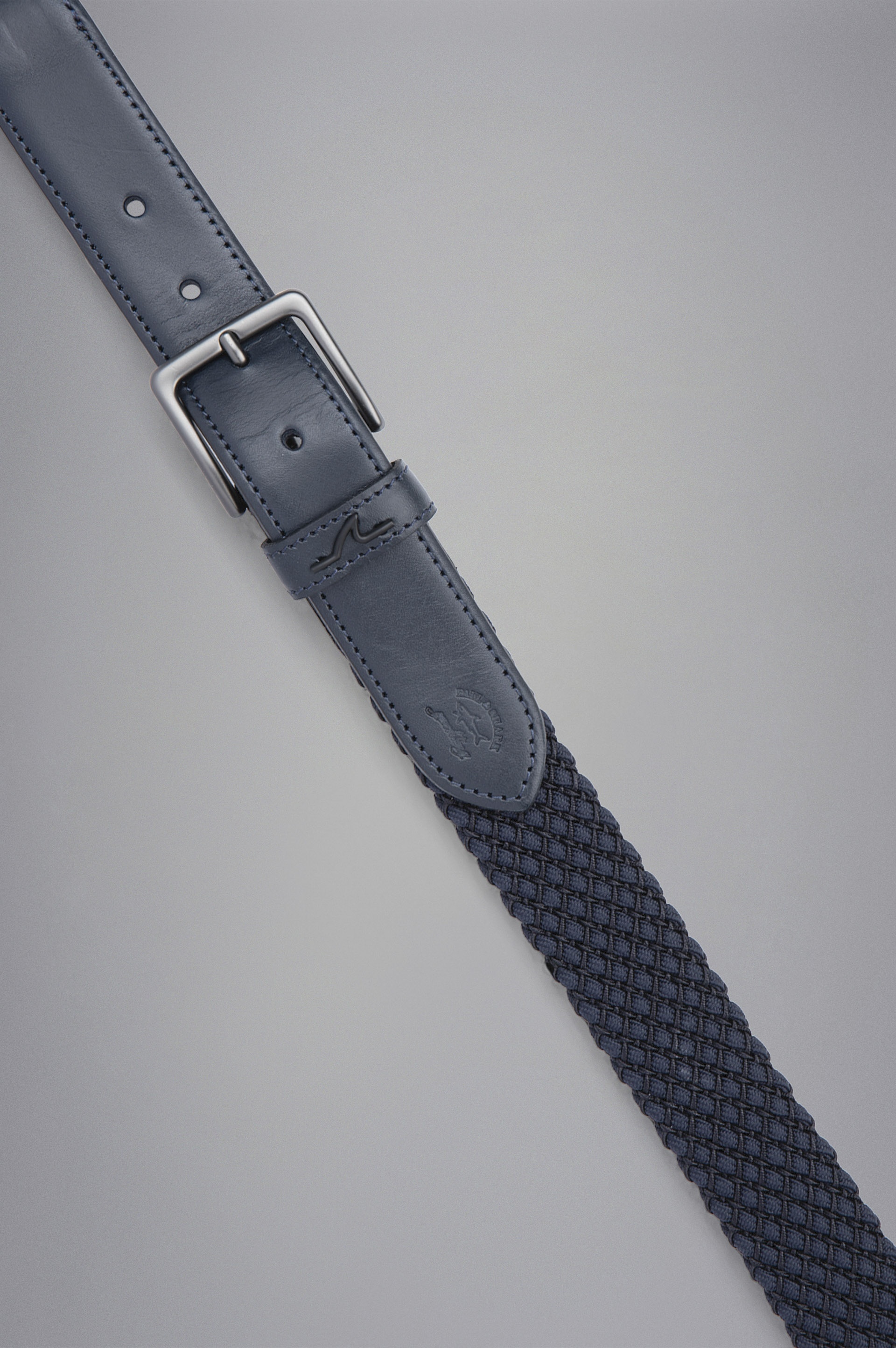 LEATHER TRIMMED WOVEN ELASTIC BELT - 2