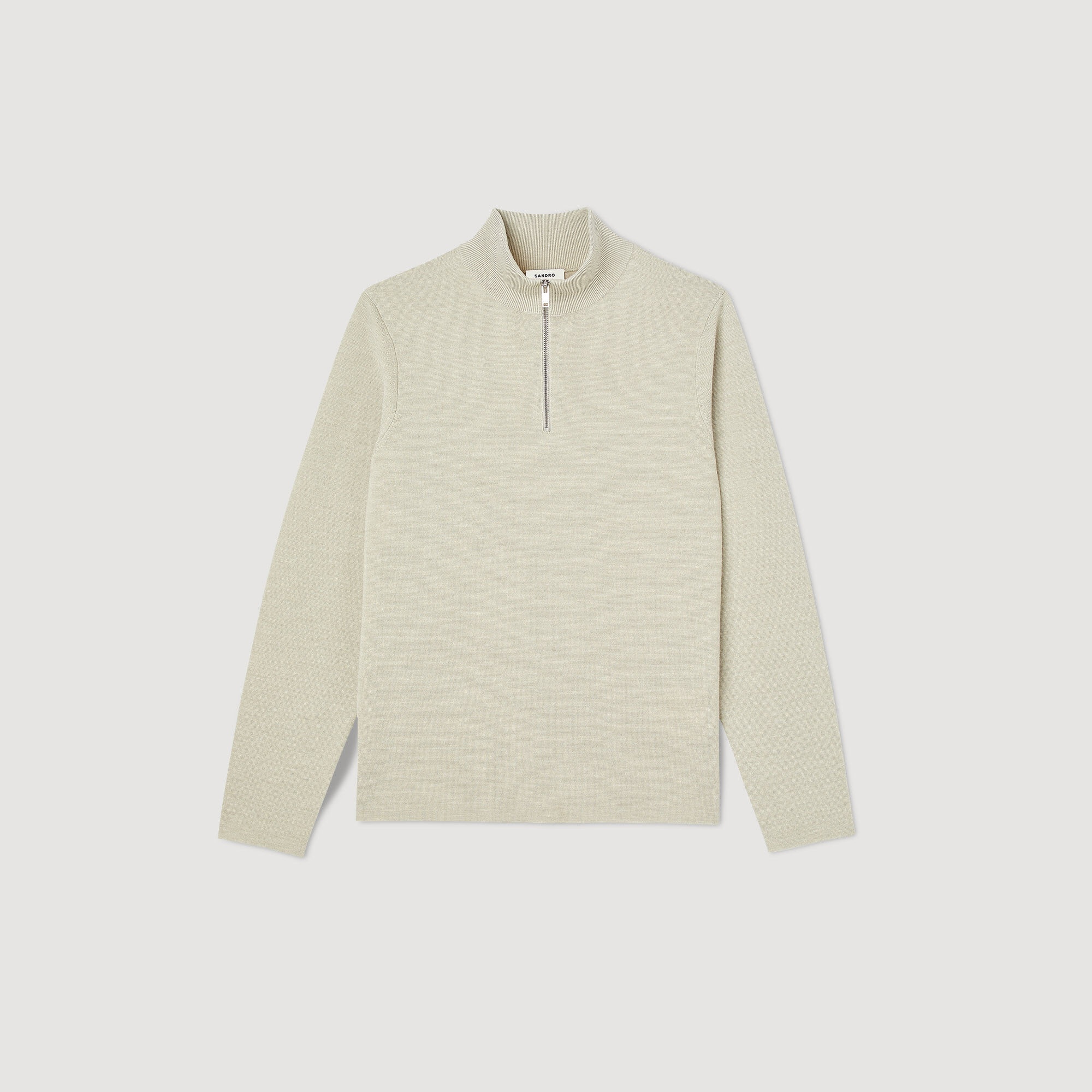 WOOL SWEATER WITH ZIPPED COLLAR - 1