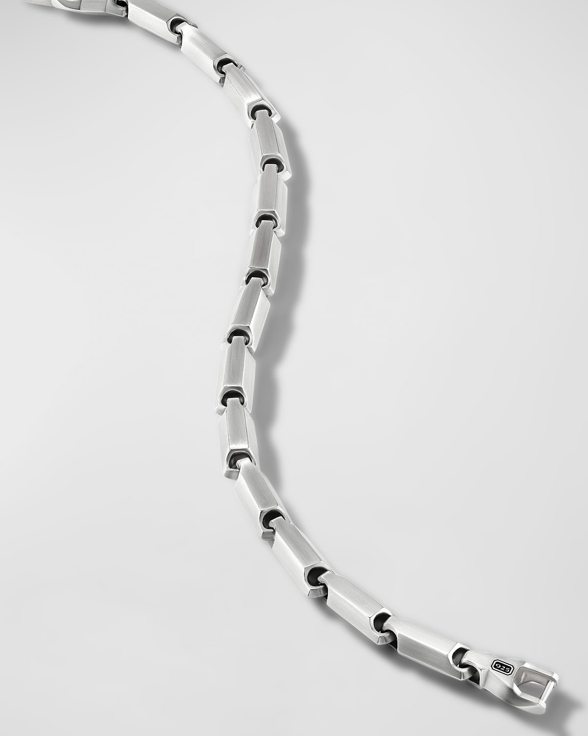 Men's Faceted Chain Link Bracelet in Silver, 3mm - 4