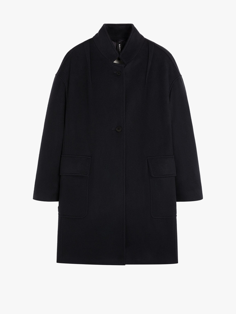 FREDDIE NAVY WOOL & CASHMERE COCOON COAT 1