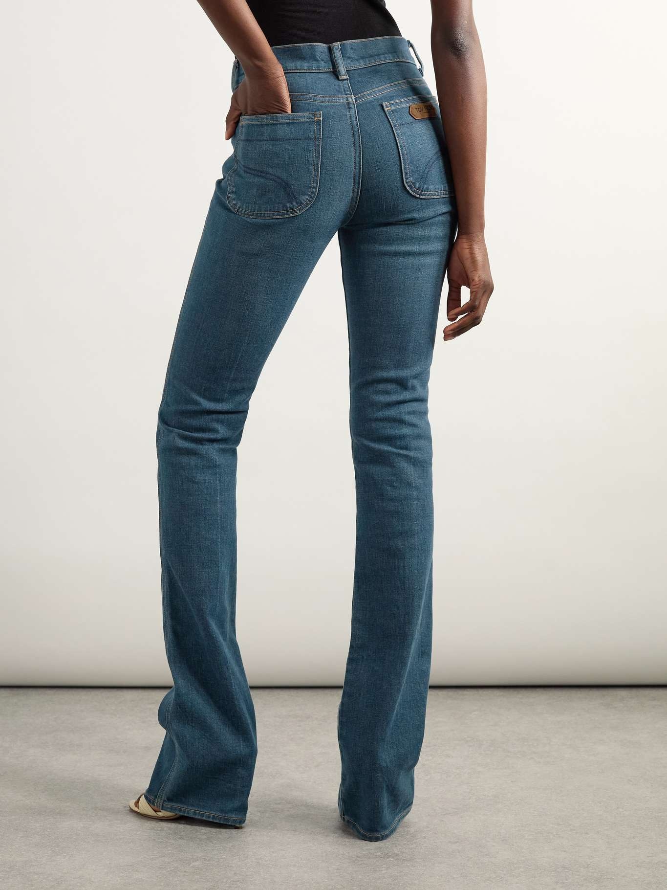 Mid-rise flared jeans Blue - 4