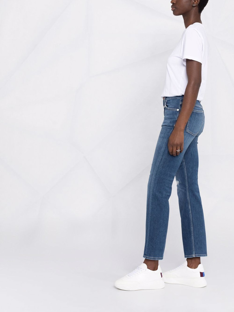 distressed straight-leg tapered jeans 4