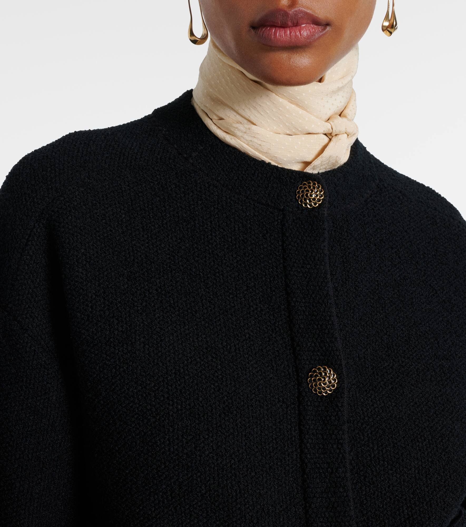 Cropped cotton and silk cardigan - 4
