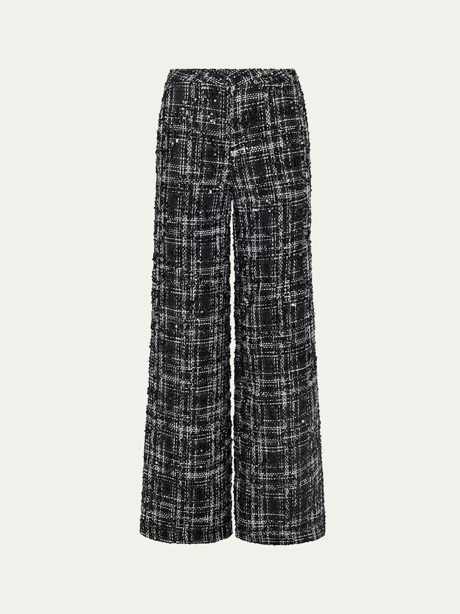 Livvy Sequined Tweed Trousers - 1