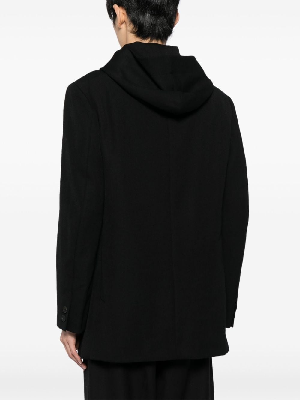 hooded wool jacket - 4