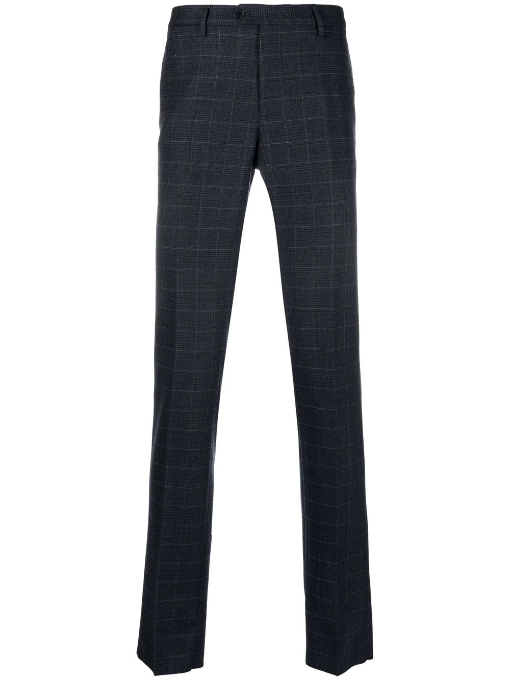 gingham-print slim-cut trousers - 1