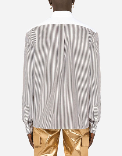 Dolce & Gabbana Striped cotton shirt with printed pocket outlook