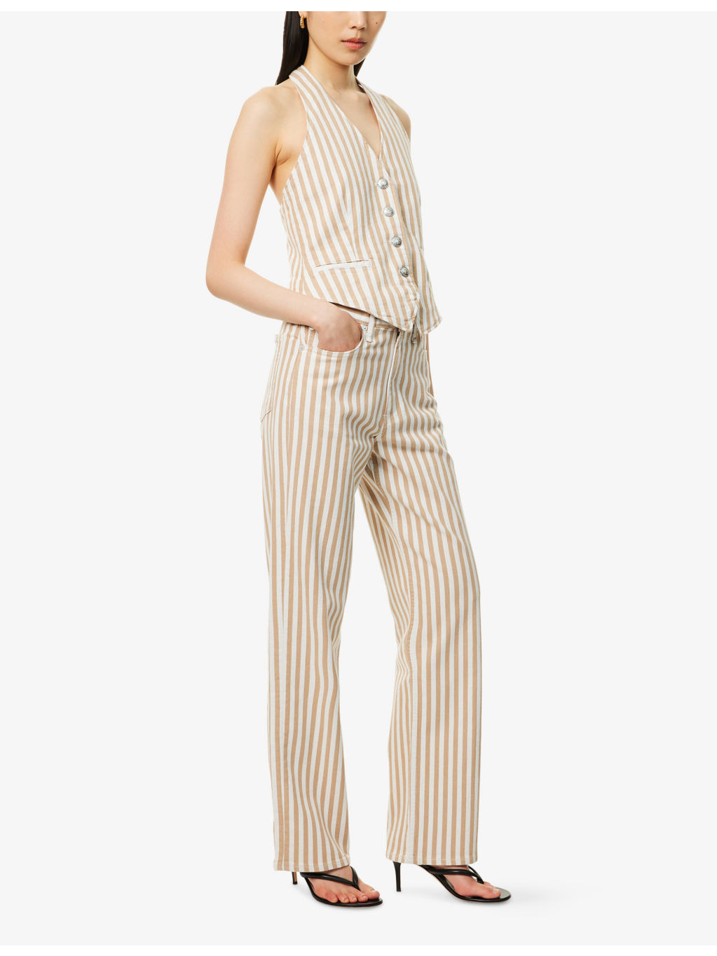 Ethel Stripe Linen-Blend Vest - 2