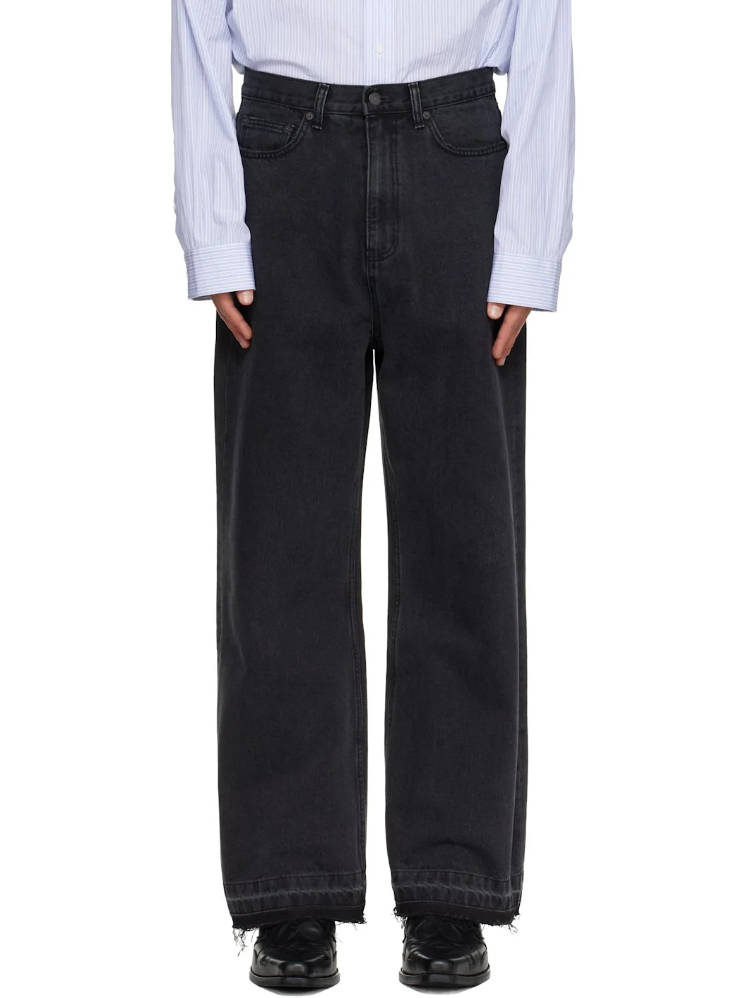 Black Wide-Leg Jeans - 1