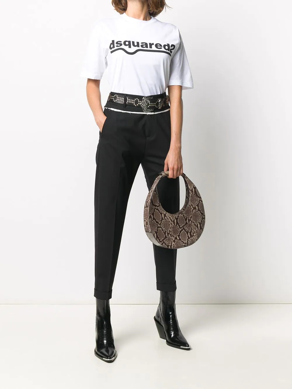 high-waisted tapered trousers - 2