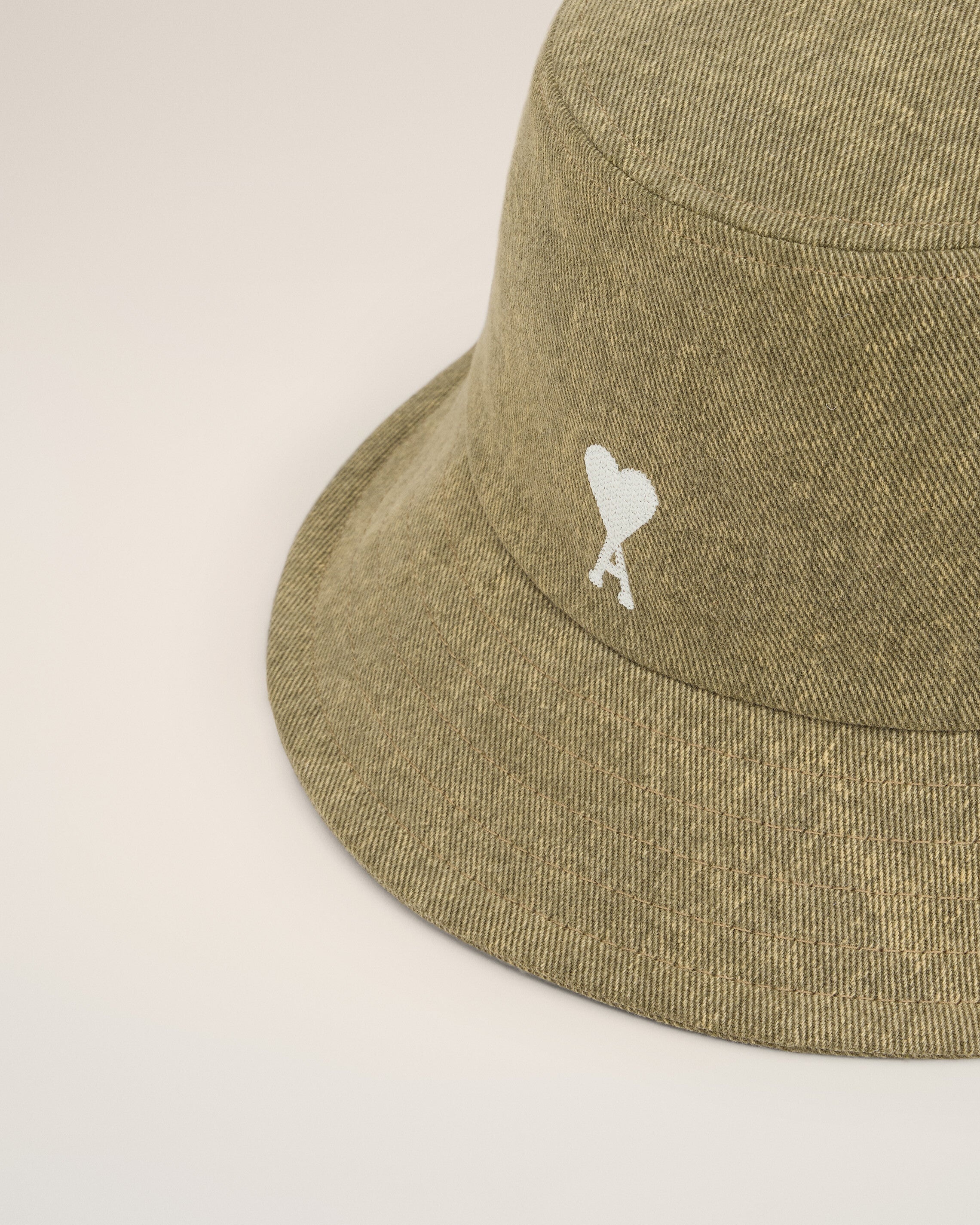 GREEN COTTON AMI DE COEUR EMBROIDERY BUCKET HAT - 3