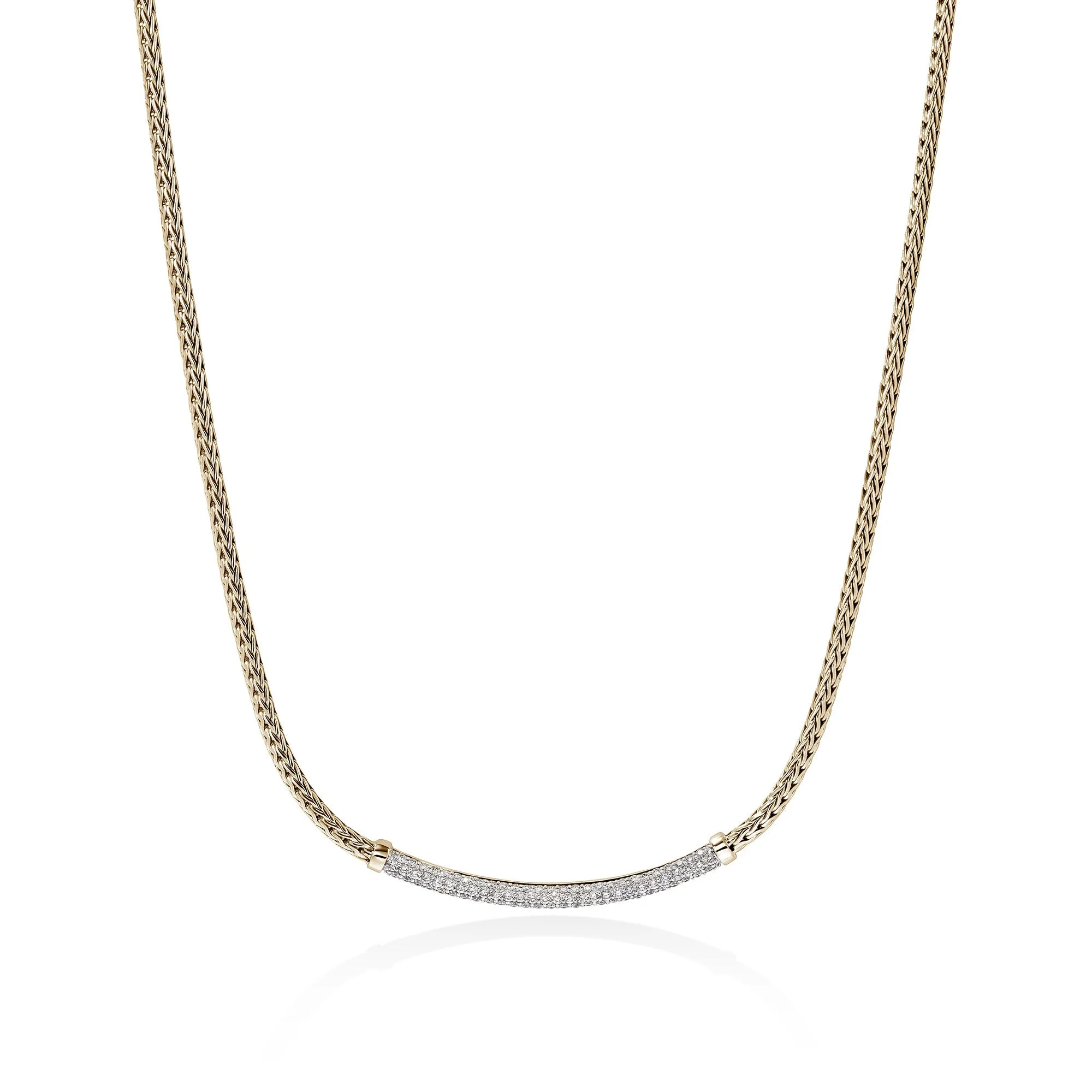 JH Essential Pavé Necklace, Gold, Diamonds, 2.5MM - 1
