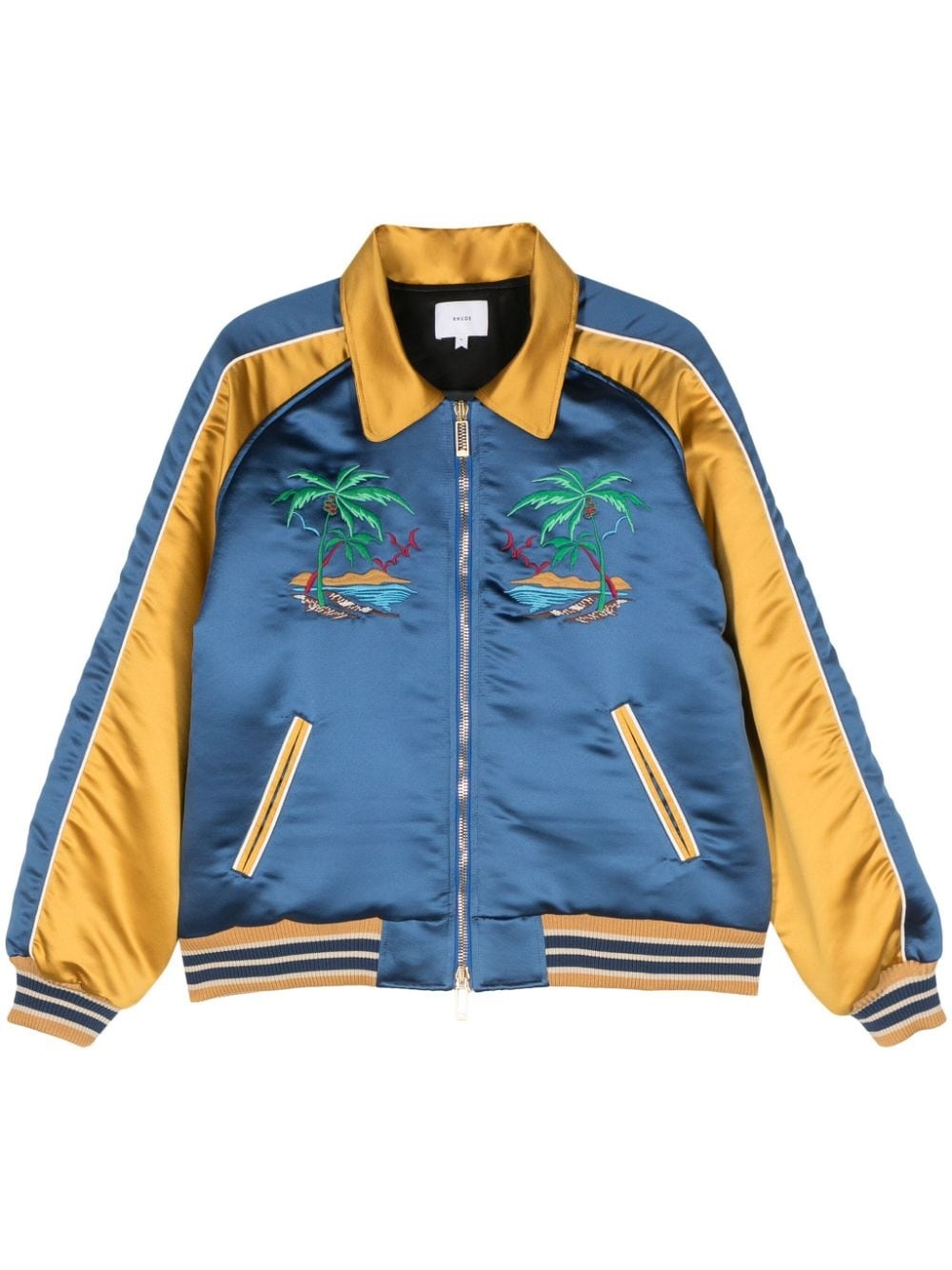 colour-block bomber jacket - 1
