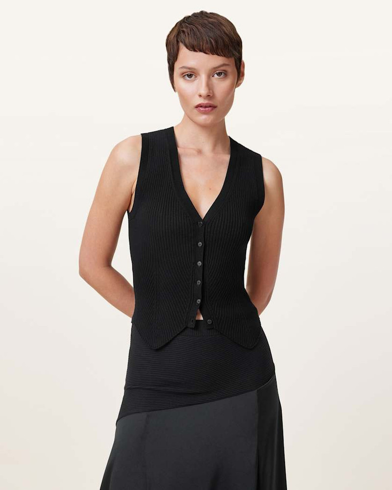 CRUZ RIBBED KNITTED VEST - 1