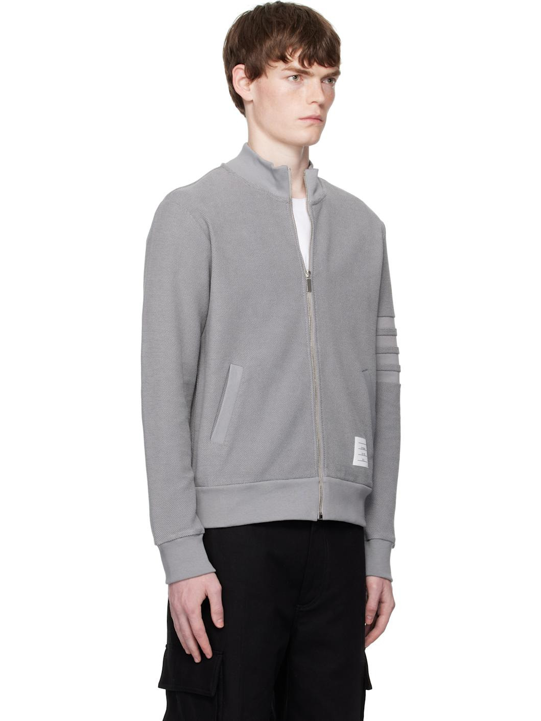Gray Reverse Loopback 4-Bar Jacket - 2