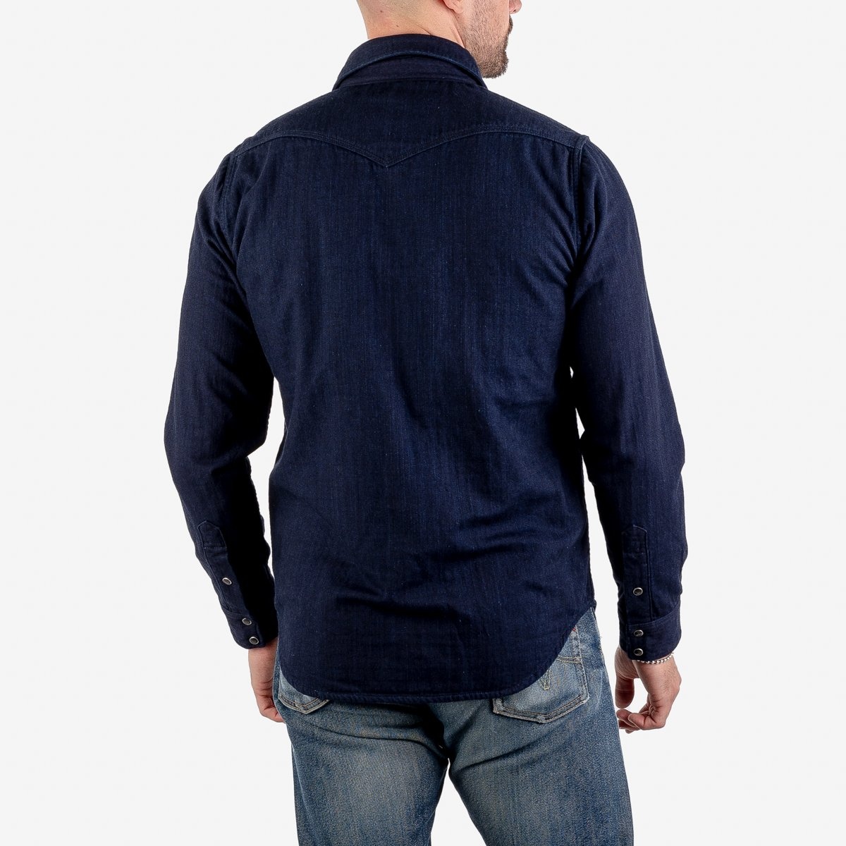 IHSH-347-IND 10oz Double Cloth Denim CPO Shirt - Indigo - 3