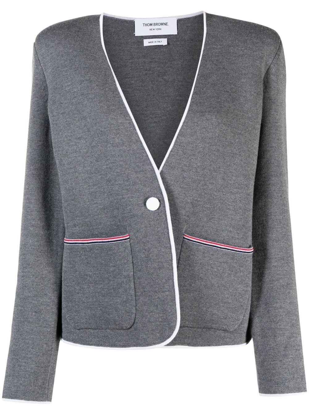V-neck merino wool cardigan - 1