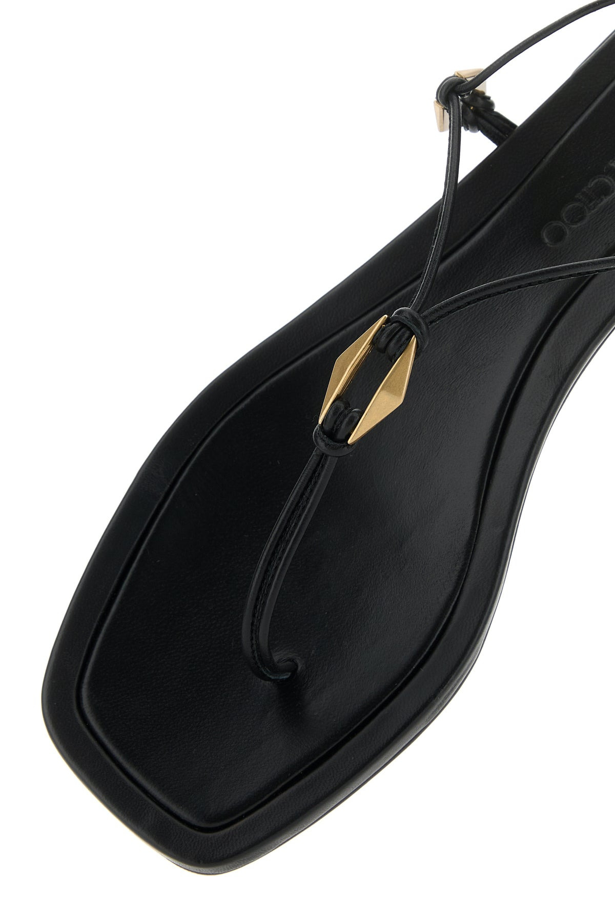 Black nappa leather Onyxia thong sandals - 4